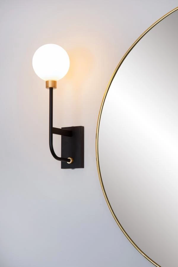 Lucide BEREND - Wall light Bathroom - 1xG9 - IP44 - Black - atmosphere 4